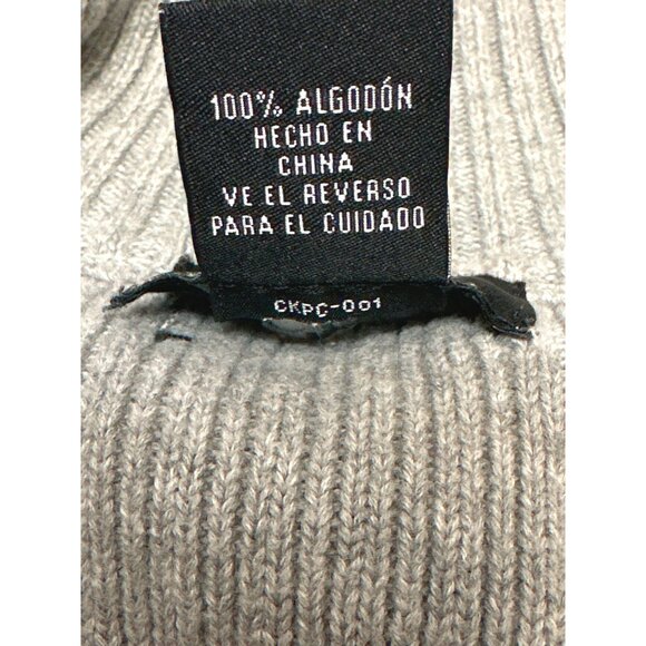Calvin Klein Mens XL Gray Ribbed All Cotton Half Zip Sweater - Picture 4 of 8